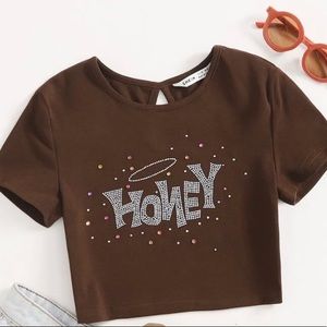 brown crop top